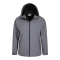 Grey - Pack Shot - Mountain Warehouse Mens Exodus Printed Showerproof Soft Shell Jacket