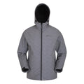 Grey - Front - Mountain Warehouse Mens Exodus Printed Showerproof Soft Shell Jacket