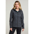 Charcoal - Front - Mountain Warehouse Womens-Ladies Exodus Printed Water Resistant Soft Shell Jacket