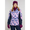 Navy - Front - Mountain Warehouse Womens-Ladies Dawn II Printed Ski Jacket