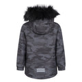 Grey - Back - Mountain Warehouse Childrens-Kids Ranger Camouflage Water Resistant Jacket