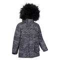 Grey - Side - Mountain Warehouse Childrens-Kids Ranger Camouflage Water Resistant Jacket