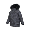 Black - Side - Mountain Warehouse Childrens-Kids Ranger Camouflage Water Resistant Jacket