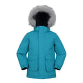 Petrol - Front - Mountain Warehouse Childrens-Kids Ranger Logo Water Resistant Jacket