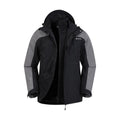 Black - Front - Mountain Warehouse Mens District Extreme 3 in 1 Waterproof Jacket