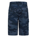 Navy - Back - Mountain Warehouse Childrens-Kids Camo Cargo Shorts