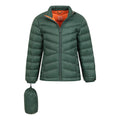 Khaki Green - Pack Shot - Mountain Warehouse Childrens-Kids Featherweight Down Jacket