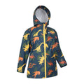 Blue-Yellow-Orange - Pack Shot - Mountain Warehouse Childrens-Kids Raindrop Dinosaur Waterproof Jacket And Trousers Set