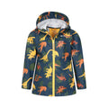 Blue-Yellow-Orange - Close up - Mountain Warehouse Childrens-Kids Raindrop Dinosaur Waterproof Jacket And Trousers Set