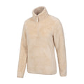 Beige - Side - Mountain Warehouse Womens-Ladies Teddy Fleece Quarter Zip Fleece Top