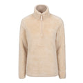 Beige - Front - Mountain Warehouse Womens-Ladies Teddy Fleece Quarter Zip Fleece Top