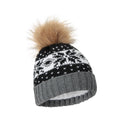 Black - Back - Mountain Warehouse Womens-Ladies Fair Isle Pom Pom Beanie