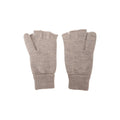 Beige - Back - Mountain Warehouse Womens-Ladies Fingerless Knitted Mittens