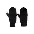 Black - Pack Shot - Mountain Warehouse Womens-Ladies Fingerless Knitted Mittens