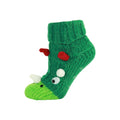 Green - Side - Mountain Warehouse Childrens-Kids Grippi Dinosaur Slipper Socks