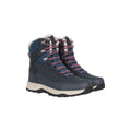 Navy - Front - Mountain Warehouse Womens-Ladies Tundra Leather Snow Boots