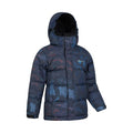 Black - Side - Mountain Warehouse Childrens-Kids Snow II Printed Water Resistant Padded Jacket