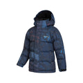 Black - Lifestyle - Mountain Warehouse Childrens-Kids Snow II Printed Water Resistant Padded Jacket