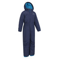 Navy - Side - Mountain Warehouse Childrens-Kids Cloud All In One Waterproof Snowsuit