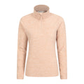 Light Beige - Front - Mountain Warehouse Womens-Ladies Snowdon Melange Fleece Top