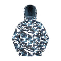 Blue-White-Yellow - Pack Shot - Mountain Warehouse Childrens-Kids Camouflage Ski Jacket Set