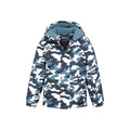 Blue-White-Yellow - Close up - Mountain Warehouse Childrens-Kids Camouflage Ski Jacket Set