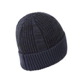 Navy - Pack Shot - Mountain Warehouse Mens Ribbed Faux Fur Lined Beanie