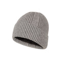 Grey - Side - Mountain Warehouse Mens Ribbed Faux Fur Lined Beanie