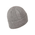 Grey - Pack Shot - Mountain Warehouse Mens Ribbed Faux Fur Lined Beanie