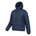 Navy - Side - Mountain Warehouse Mens Seasons Faux Fur Lined Padded Jacket