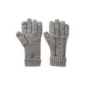 Grey - Side - Mountain Warehouse Womens-Ladies Thinsulate Cable Knit Winter Gloves