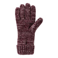 Burgundy - Back - Mountain Warehouse Womens-Ladies Thinsulate Cable Knit Winter Gloves