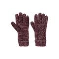 Burgundy - Lifestyle - Mountain Warehouse Womens-Ladies Thinsulate Cable Knit Winter Gloves