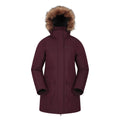 Burgundy - Front - Mountain Warehouse Womens-Ladies Tarka II Long Padded Jacket