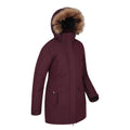 Burgundy - Side - Mountain Warehouse Womens-Ladies Tarka II Long Padded Jacket