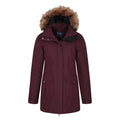 Burgundy - Pack Shot - Mountain Warehouse Womens-Ladies Tarka II Long Padded Jacket