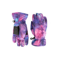 Dark Purple - Lifestyle - Mountain Warehouse Childrens-Kids Printed Ski Gloves