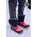 Bright Pink - Front - Mountain Warehouse Childrens-Kids Caribou Adaptive Snow Boots