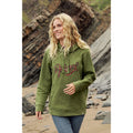 Khaki Green - Front - Animal Womens-Ladies Maya Graphic Print Organic Hoodie