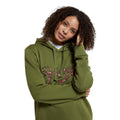 Khaki Green - Side - Animal Womens-Ladies Maya Graphic Print Organic Hoodie