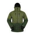 Khaki Green - Front - Mountain Warehouse Mens Interstellar Colour Block Waterproof Ski Jacket