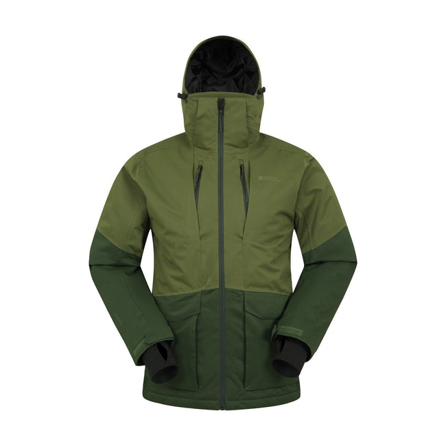 Men's color block shop hooded ski coat