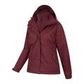 Burgundy - Side - Mountain Warehouse Womens-Ladies Bracken Extreme 3 in 1 Waterproof Jacket