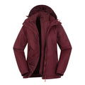 Burgundy - Pack Shot - Mountain Warehouse Womens-Ladies Bracken Extreme 3 in 1 Waterproof Jacket