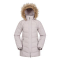 Light Beige - Front - Mountain Warehouse Womens-Ladies Isla II Long Down Jacket