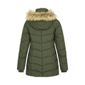 Dark Khaki - Back - Mountain Warehouse Womens-Ladies Isla II Long Down Jacket