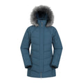 Blue - Front - Mountain Warehouse Womens-Ladies Isla II Long Down Jacket
