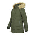 Dark Khaki - Side - Mountain Warehouse Womens-Ladies Isla II Long Down Jacket