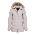 Beige - Pack Shot - Mountain Warehouse Womens-Ladies Isla II Long Down Jacket