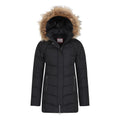 Jet Black - Pack Shot - Mountain Warehouse Womens-Ladies Isla II Long Down Jacket